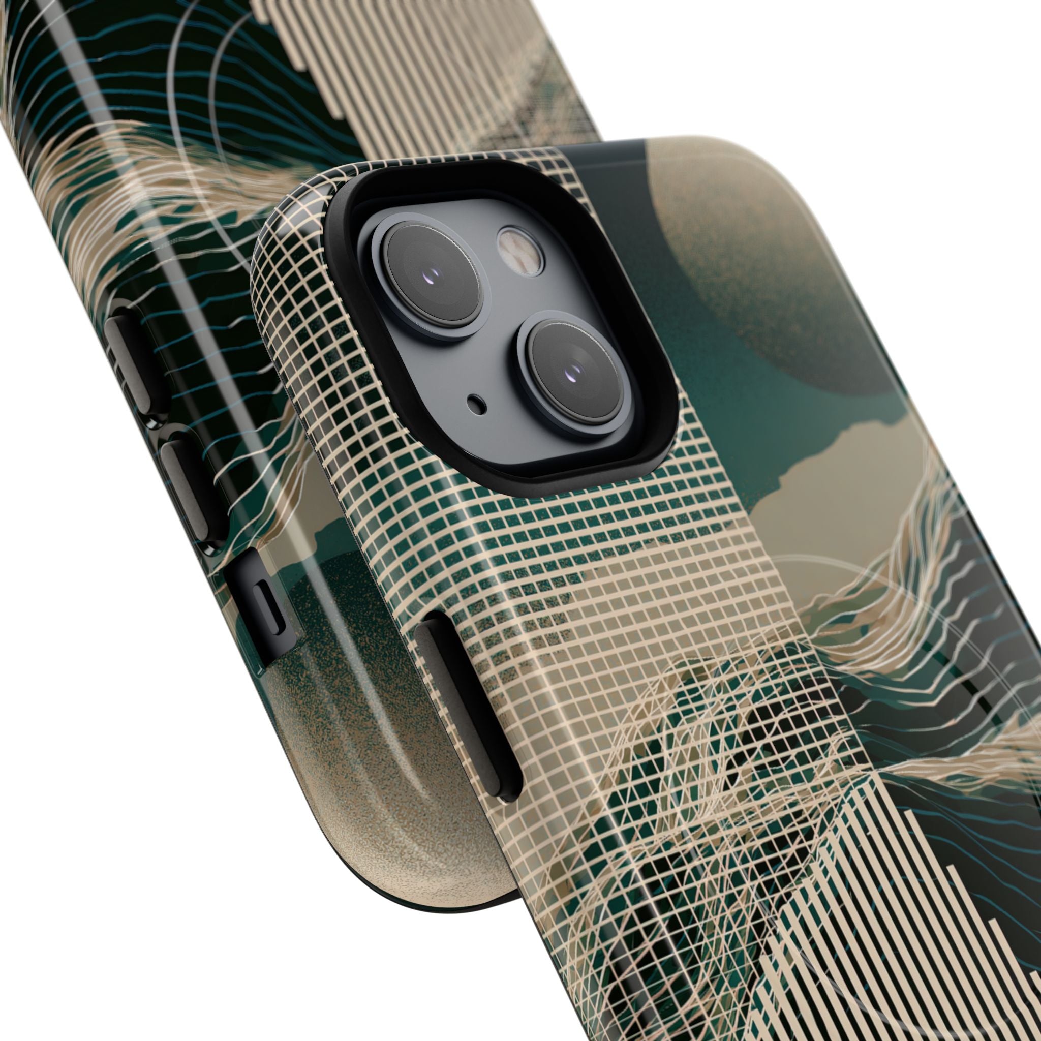 Green Tough 2.0 Magsafe Phone Case for iPhone - Lunar Moss Topography