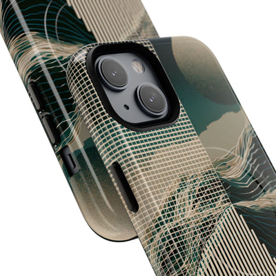 Green Tough 2.0 Magsafe Phone Case for iPhone - Lunar Moss Topography