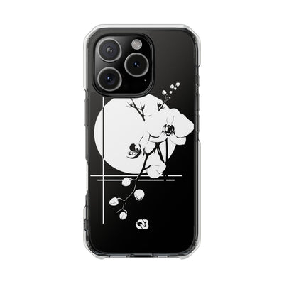 Nocturne Orchid Bloom · Clear Impact Magnetic Phone Case for iPhone ·  Black