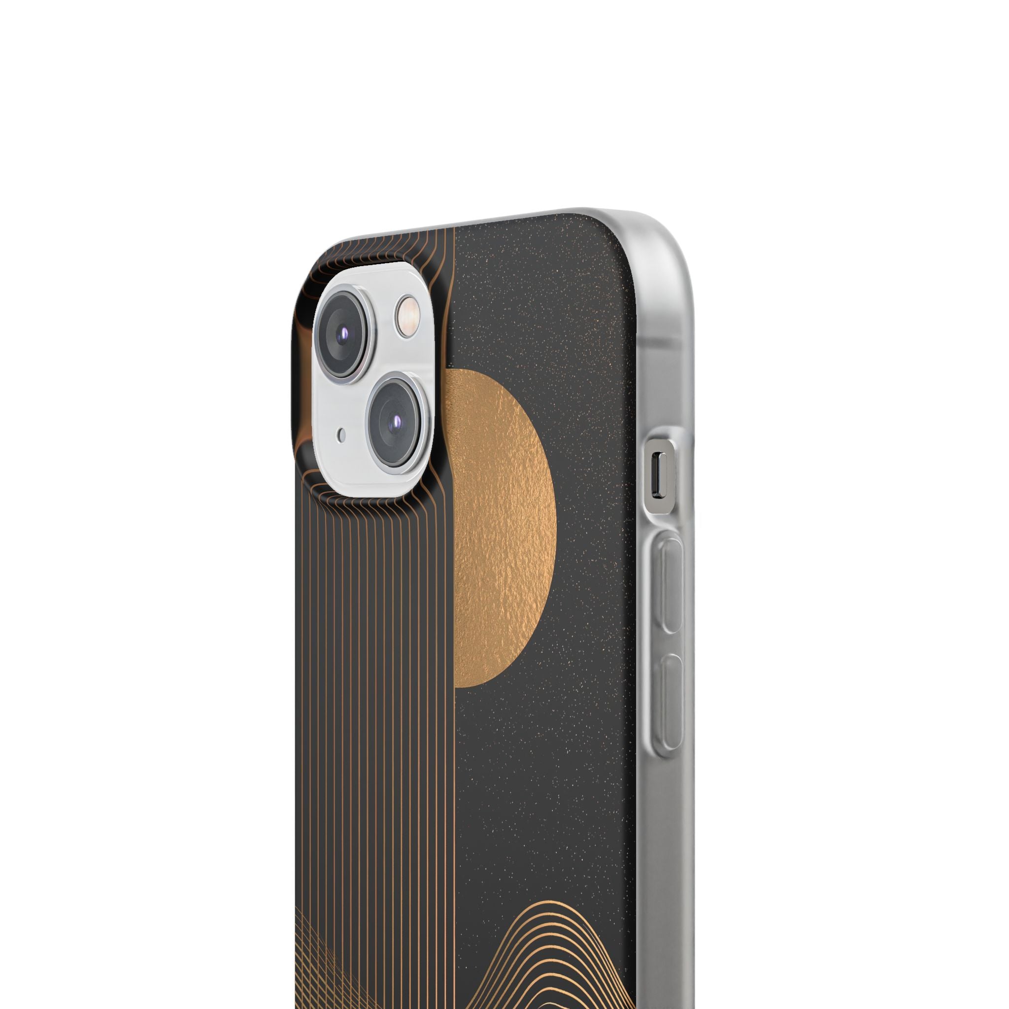 Gold Lite Phone Case for iPhone - Gilded Obsidian Dunes