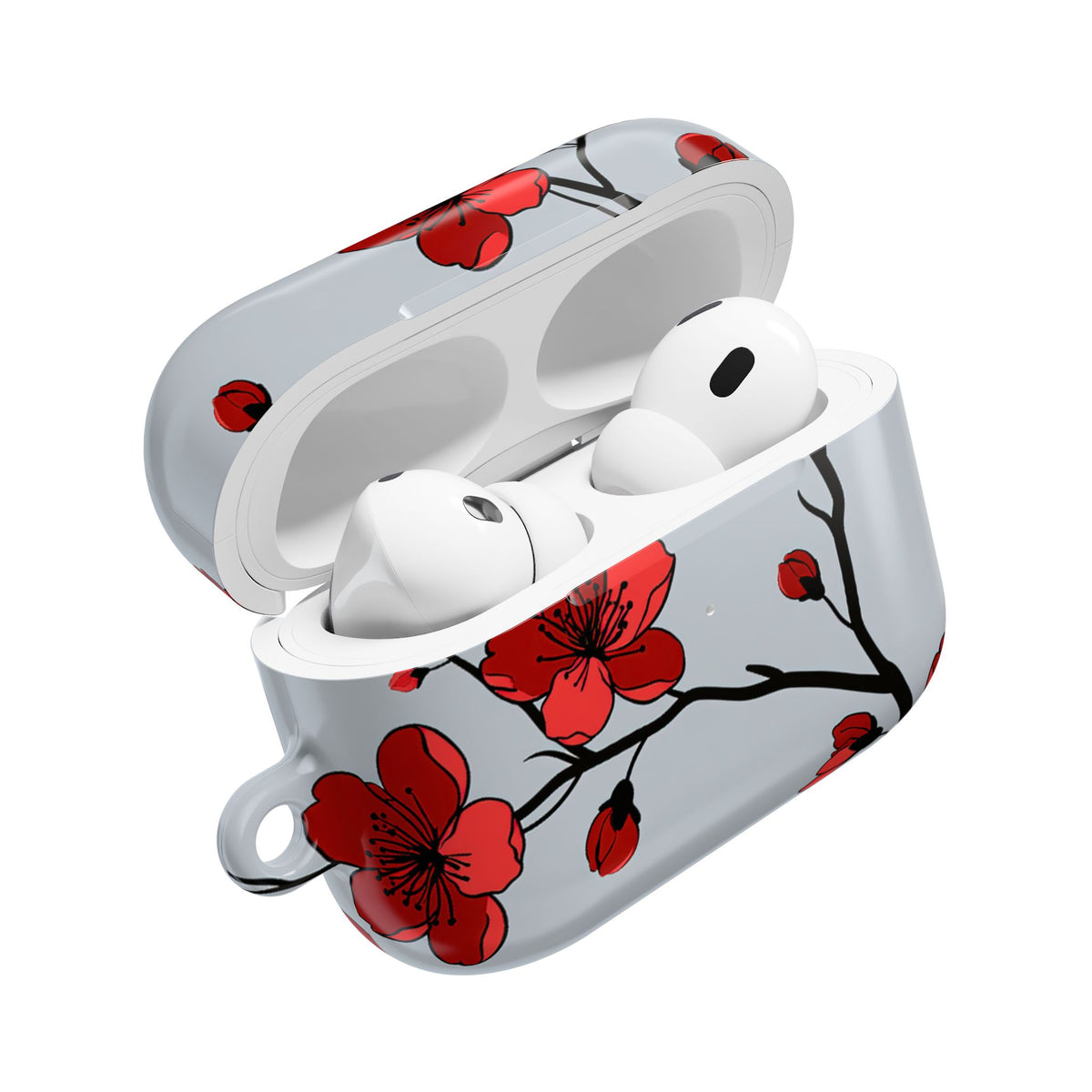 Scarlet Plum Blossom · Hard Case for AirPods & AirPods Pro · Red