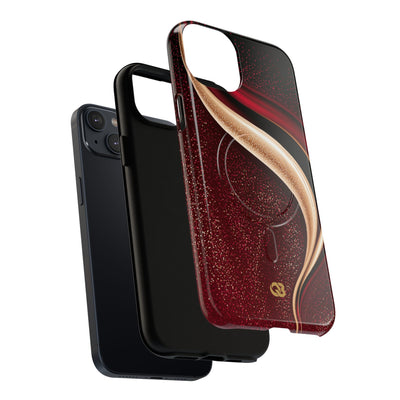 Gilded Crimson Flow · Tough 2.0 Magnetic Phone Case for iPhone · Red