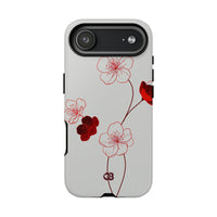 Red Tough Phone Case for iPhone - Kyoto Ember Bloom