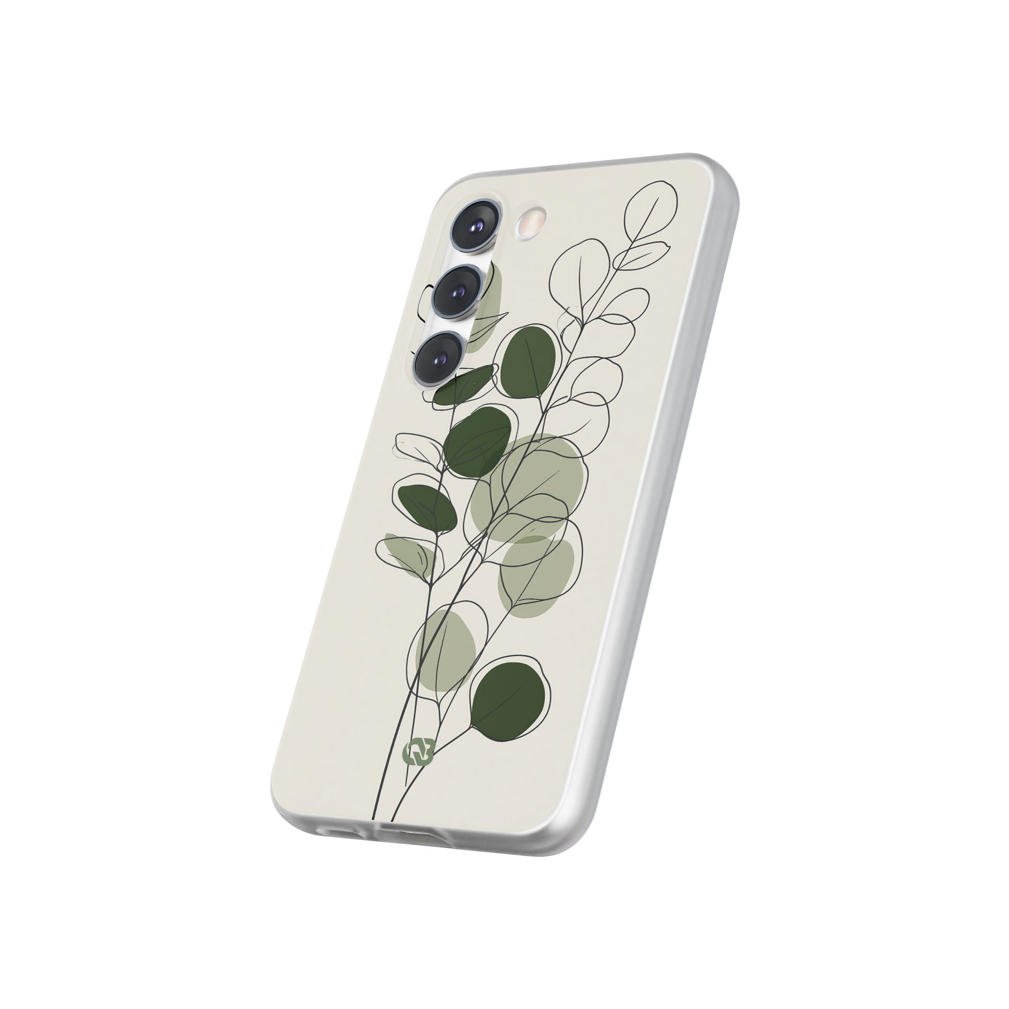 Green Lite Phone Case for Samsung - Muted Eucalyptus Sketch