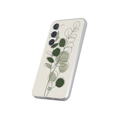 Green Lite Phone Case for Samsung - Muted Eucalyptus Sketch