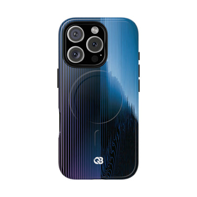 Blue Tough 2.0 Magsafe Phone Case for iPhone - Indigo Distortion Wave