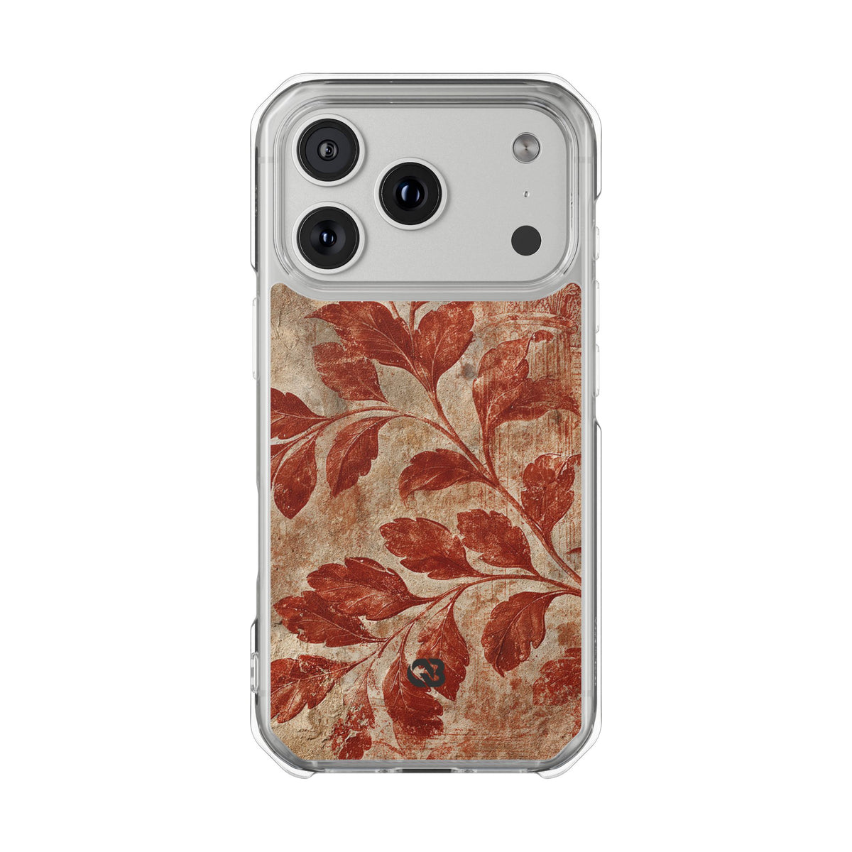 Terracotta Botanical Fresco · Clear Impact Magnetic Phone Case for iPhone · Red