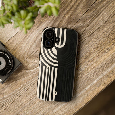 Beige Tough Phone Case for iPhone - Monolith Ivory Signal