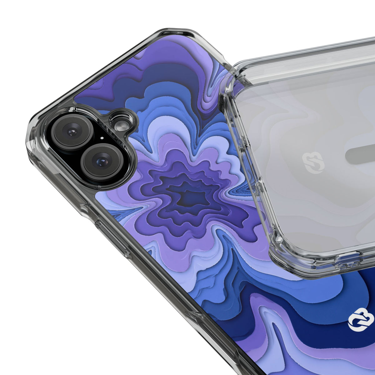 Periwinkle Strata Bloom · Clear Impact Magnetic Phone Case for iPhone · Purple