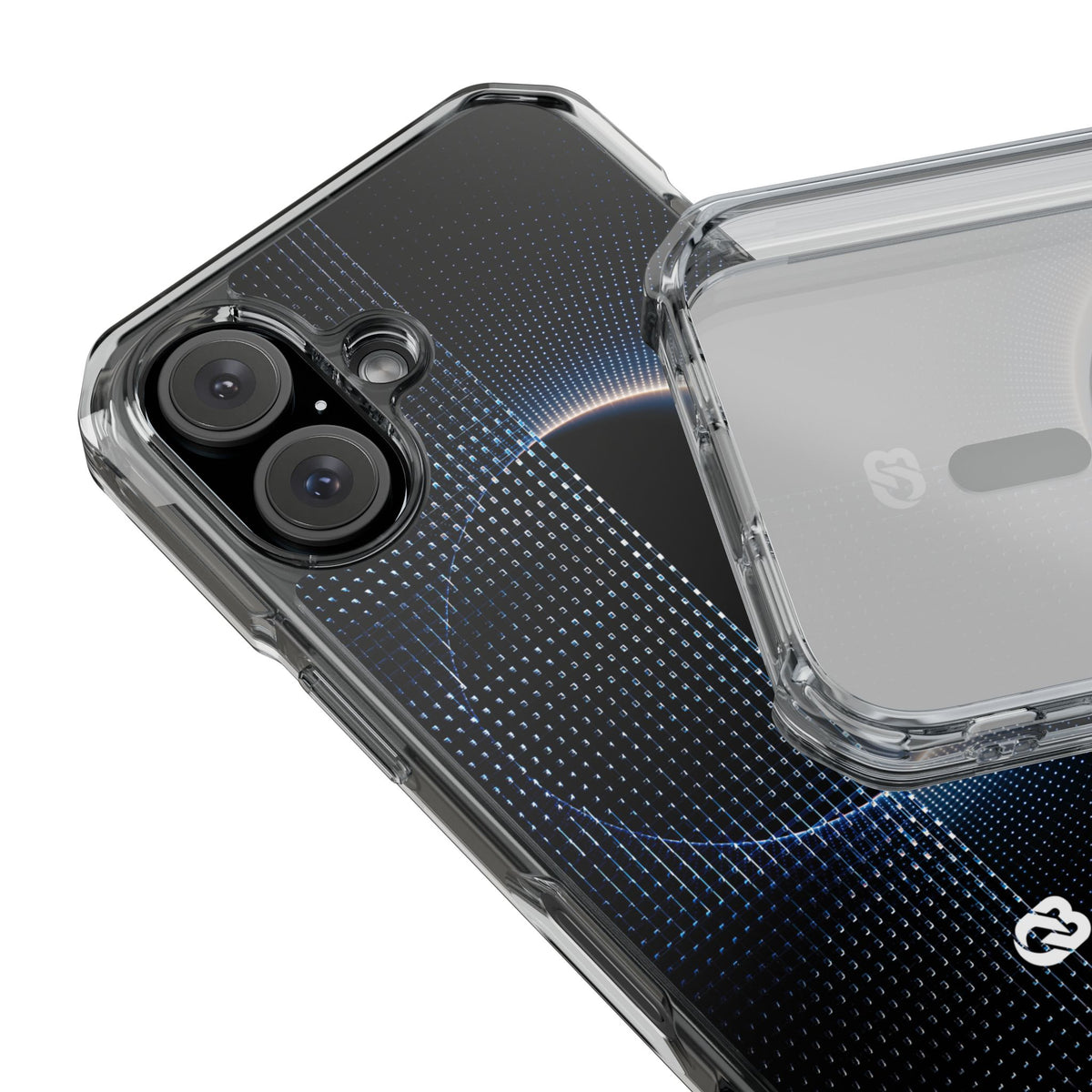Luminous Meridian · Clear Impact Magnetic Phone Case for iPhone · Black