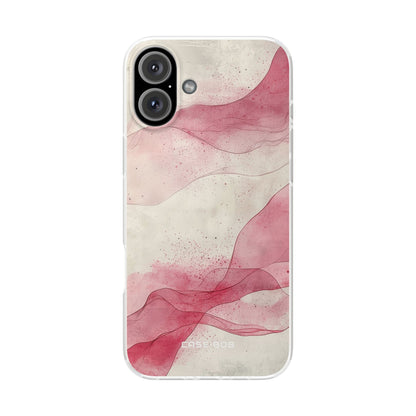 Crimson Waves iPhone 16 Plus Case - Soft