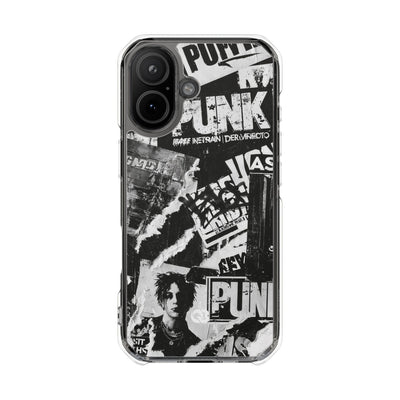 Underground Punk Collage · Clear Impact Magnetic Phone Case for iPhone · Black