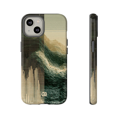 Beige Tough Phone Case for iPhone - Veridian Data Ridge