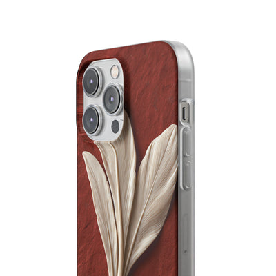 Carved Ivory Plume · Lite Phone Case for iPhone ·  Red