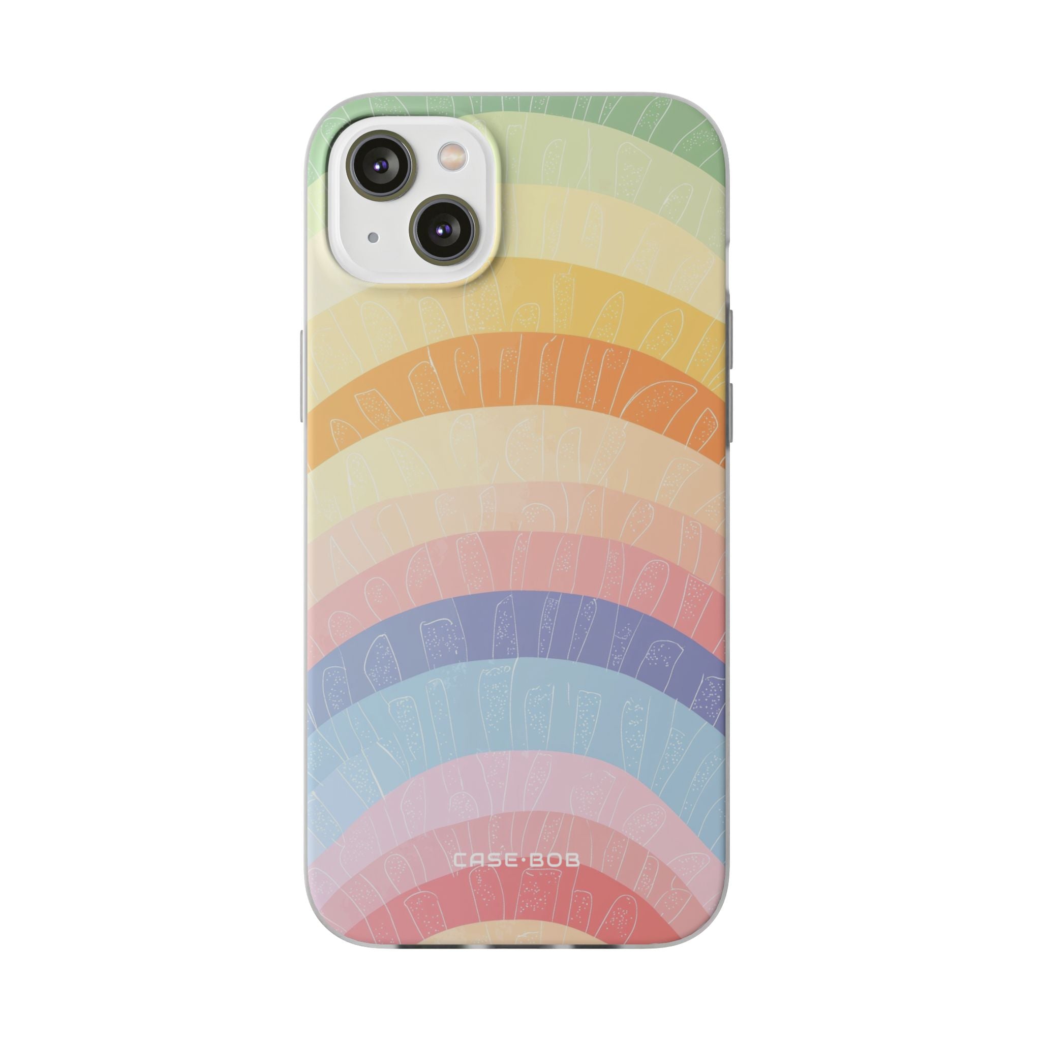 Pastel Rainbow Bands iPhone 14 Plus Case - Soft