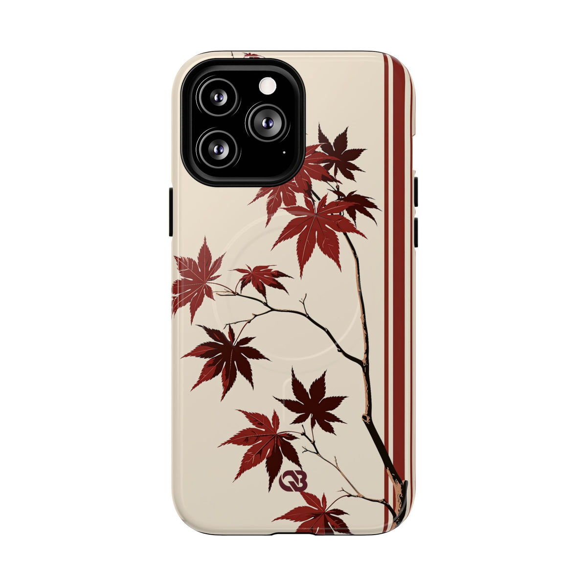Crimson Maple Branch · Tough 2.0 Magnetic Phone Case for iPhone · Beige