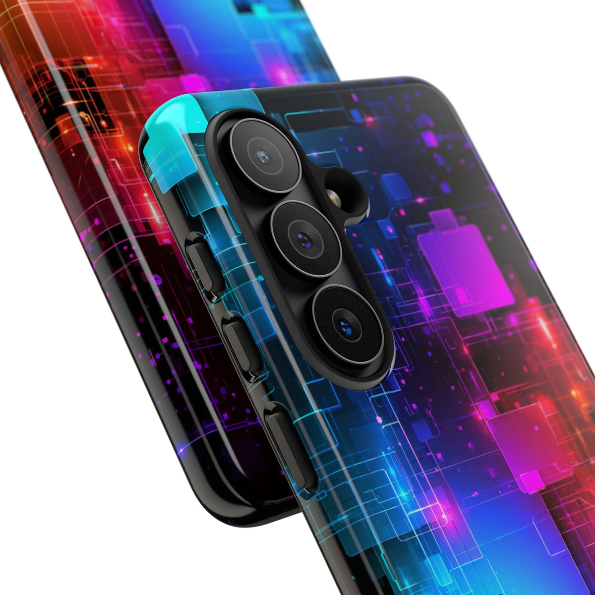 Spectral Circuit Grid · Tough Phone Case for Samsung · Black