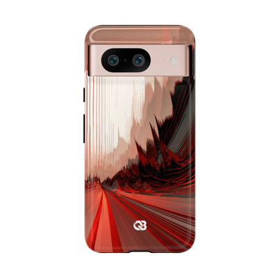 Red Tough Phone Case for Google Pixel - Crimson Pulse Horizon