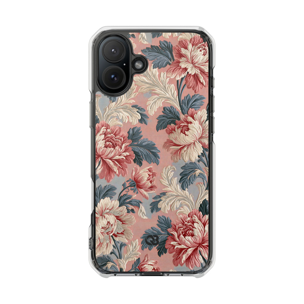Blush Peony Jacquard · Clear Impact Magnetic Phone Case for iPhone ·  Pink
