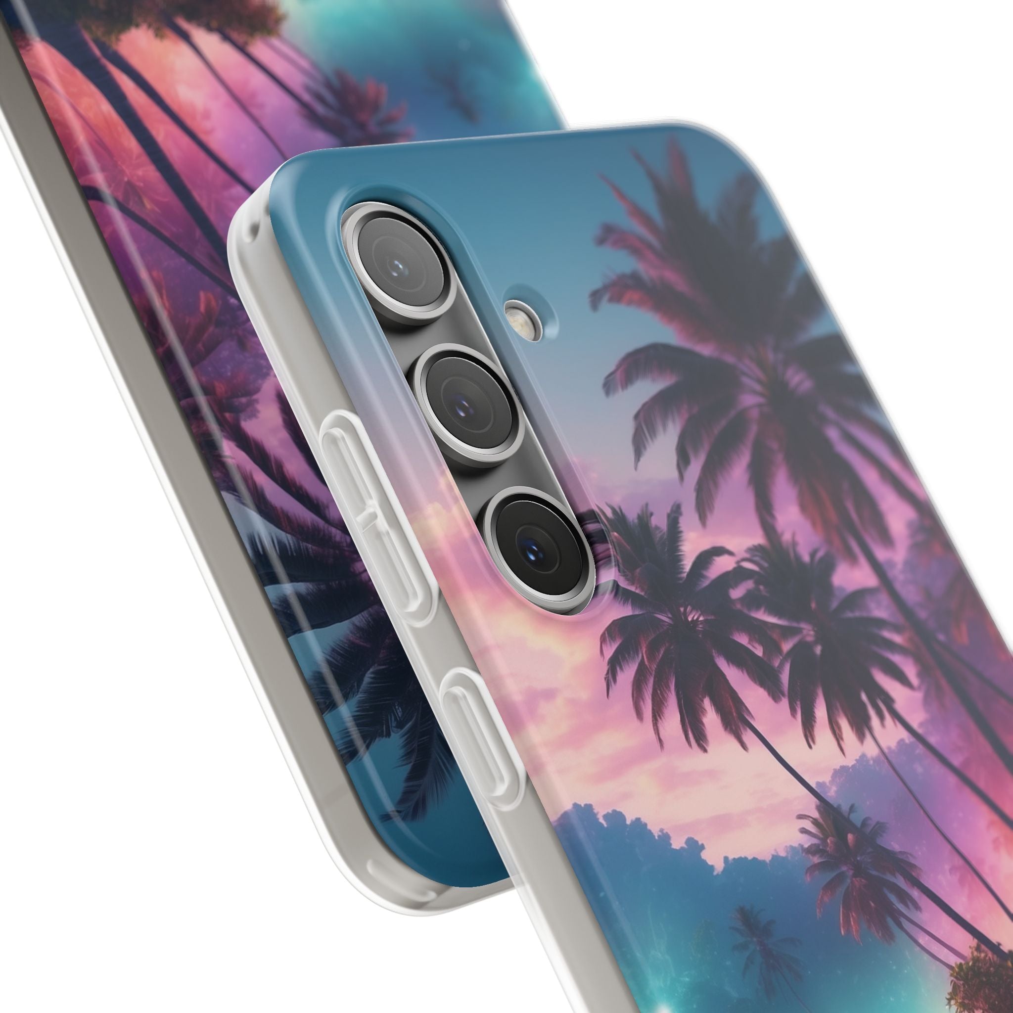 Neon Shore Palms · Soft Phone Case for Samsung