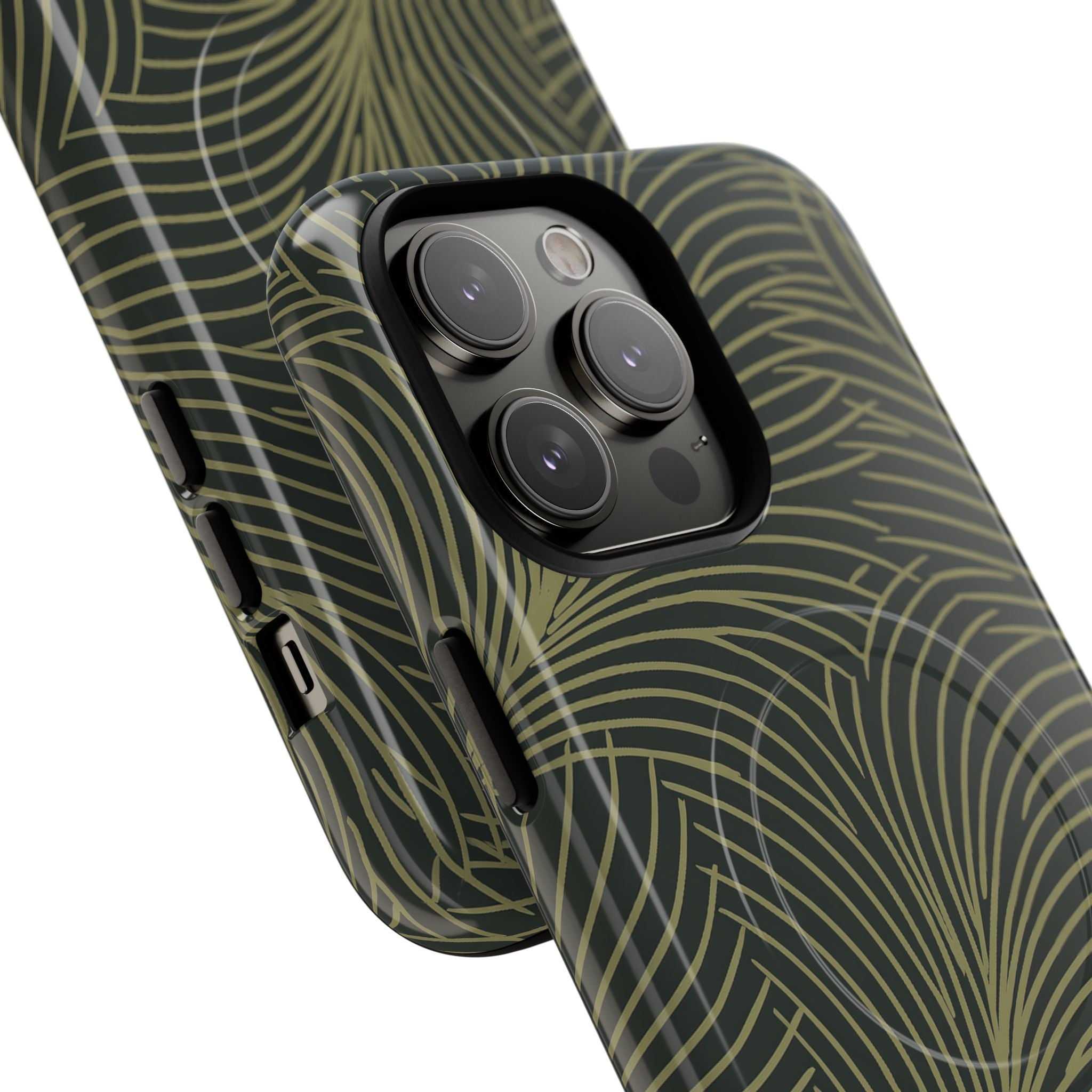 Green Tough 2.0 Magsafe Phone Case for iPhone - Dark Olive Plume