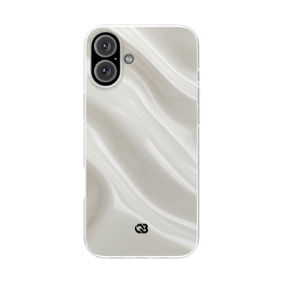 White Lite Phone Case for iPhone - Polished Ivory Wave