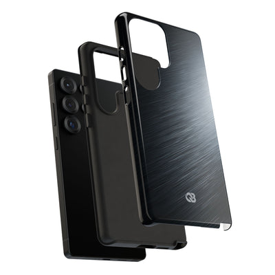 Grey Tough Phone Case for Samsung - Charcoal Brushed Steel