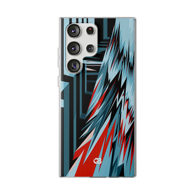 Blue Lite Phone Case for Samsung - Glitch Peak Cyan