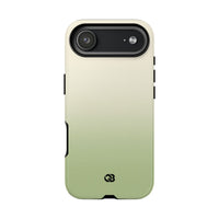 Green Tough Phone Case for iPhone - Bone Sage Fade