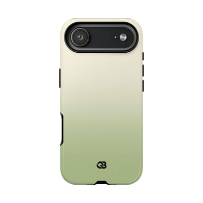 Green Tough Phone Case for iPhone - Bone Sage Fade