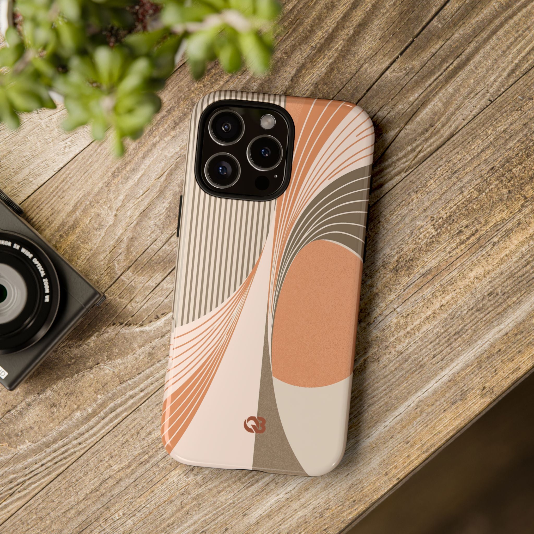 Orange Tough Phone Case for iPhone - Desert Arc Horizon