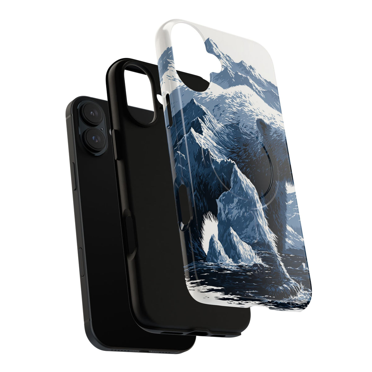Fjord Summit Bear · Tough 2.0 Magnetic Phone Case for iPhone · Blue
