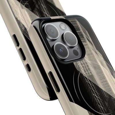Beige Tough 2.0 Magsafe Phone Case for iPhone - Monolith Urban Grid