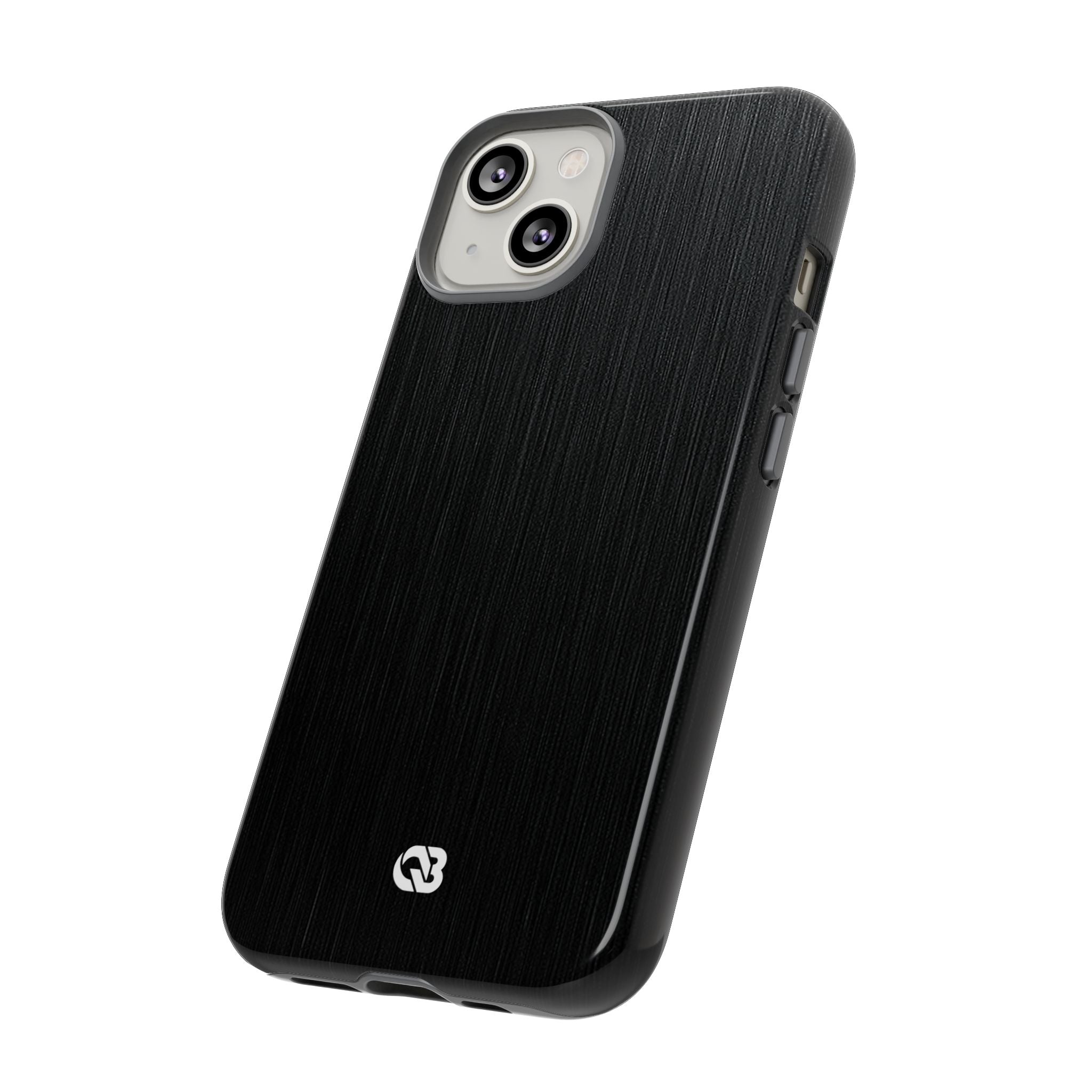 Black Tough Phone Case for iPhone - Brushed Obsidian Slate