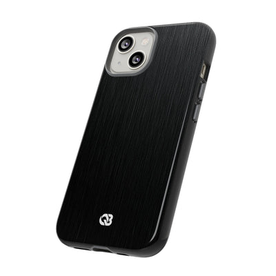 Black Tough Phone Case for iPhone - Brushed Obsidian Slate