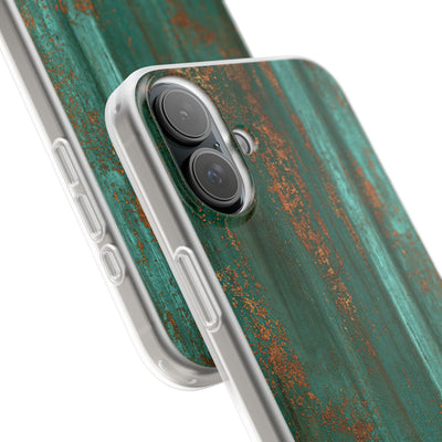 Teal Lite Phone Case for iPhone - Verdigris Copper Siding