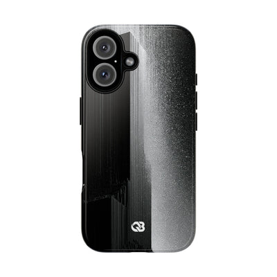 Black Tough Phone Case for iPhone - Brutalist Pixel Monolith
