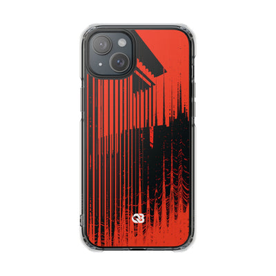 Red Impact MagSafe Phone Case for iPhone - Crimson Brutalist Distortion