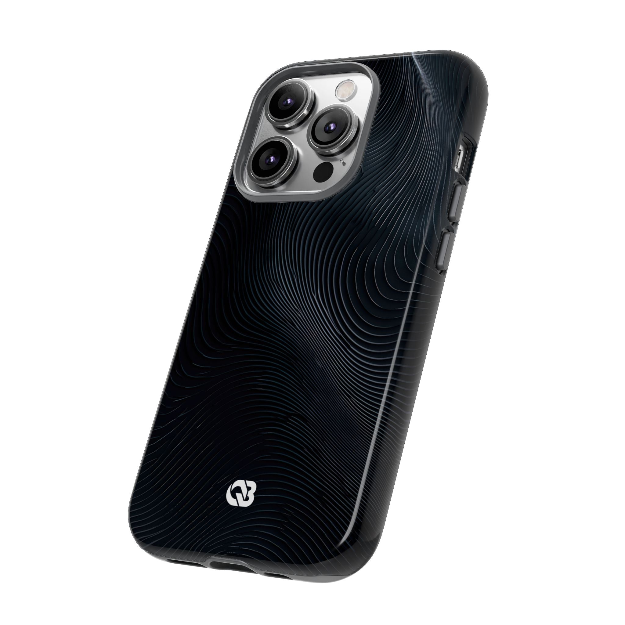 Black Tough Phone Case for iPhone - Obsidian Ridge Flux