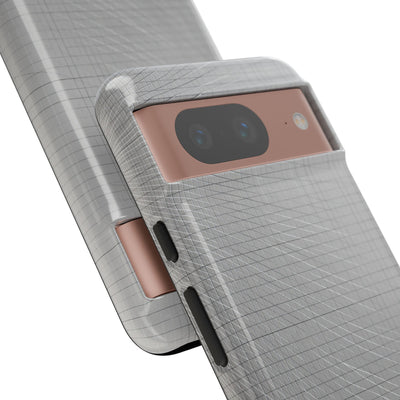 Grey Tough Phone Case for Google Pixel - Chrome Mesh Warp