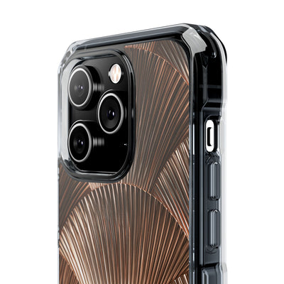 Rose Gilded Fan · Clear Impact Magnetic Phone Case for iPhone · Gold