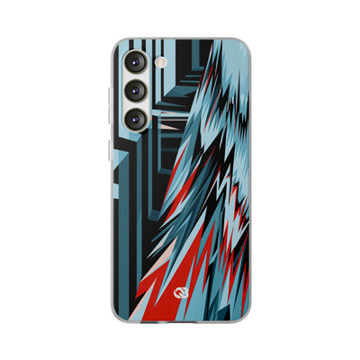 Blue Lite Phone Case for Samsung - Glitch Peak Cyan