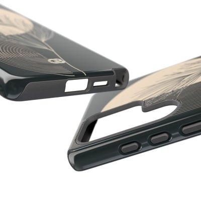 Black Tough Phone Case for Samsung - Obsidian Sand Willow