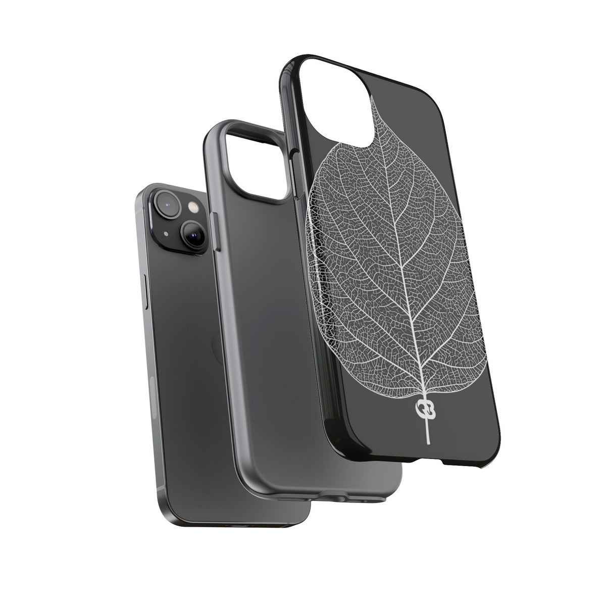 Monochrome Leaf Skeleton · Tough Phone Case for iPhone · Black