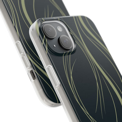 Green Lite Phone Case for iPhone - Obsidian Sage Flow