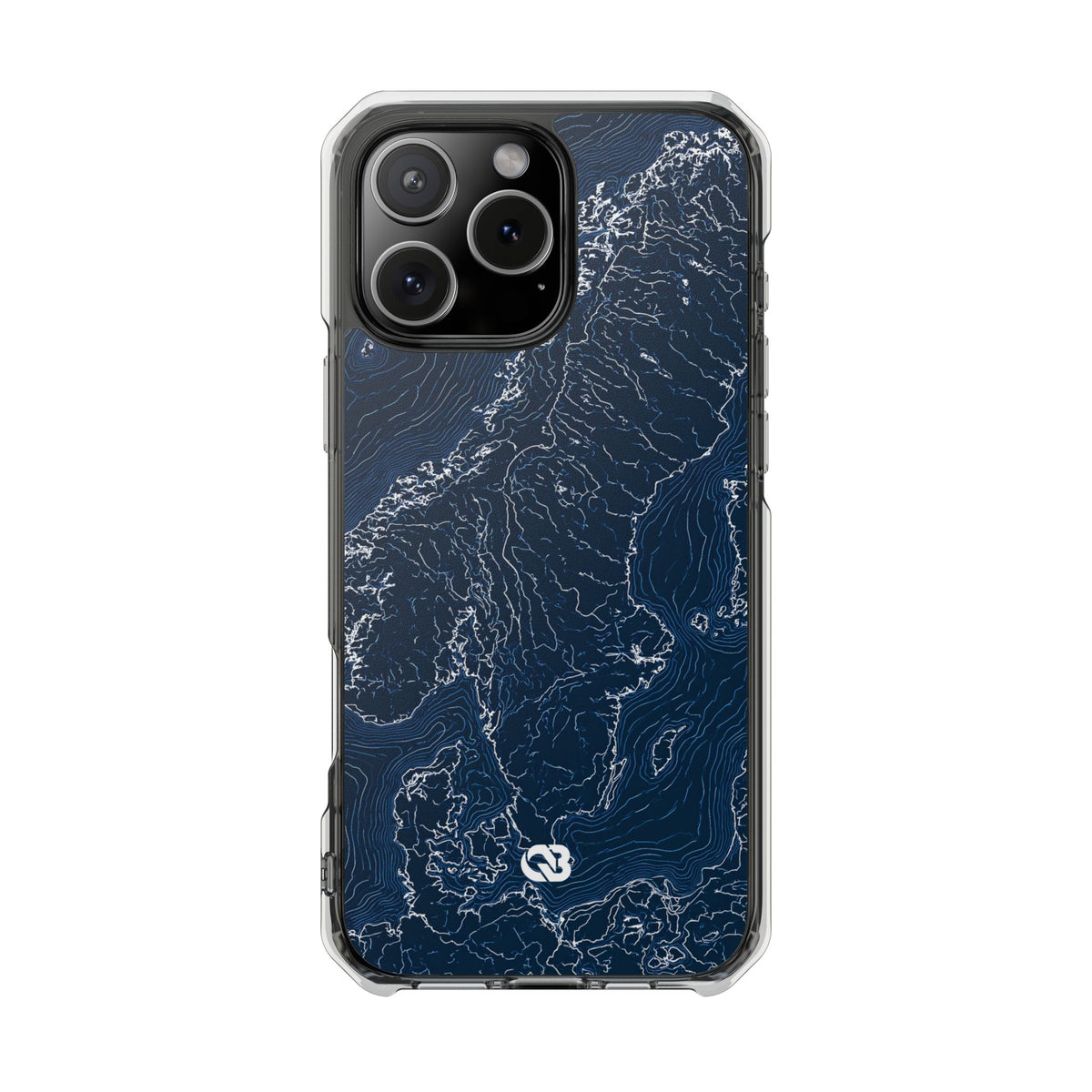 Nordic Contour Chart · Clear Impact Magnetic Phone Case for iPhone · Blue