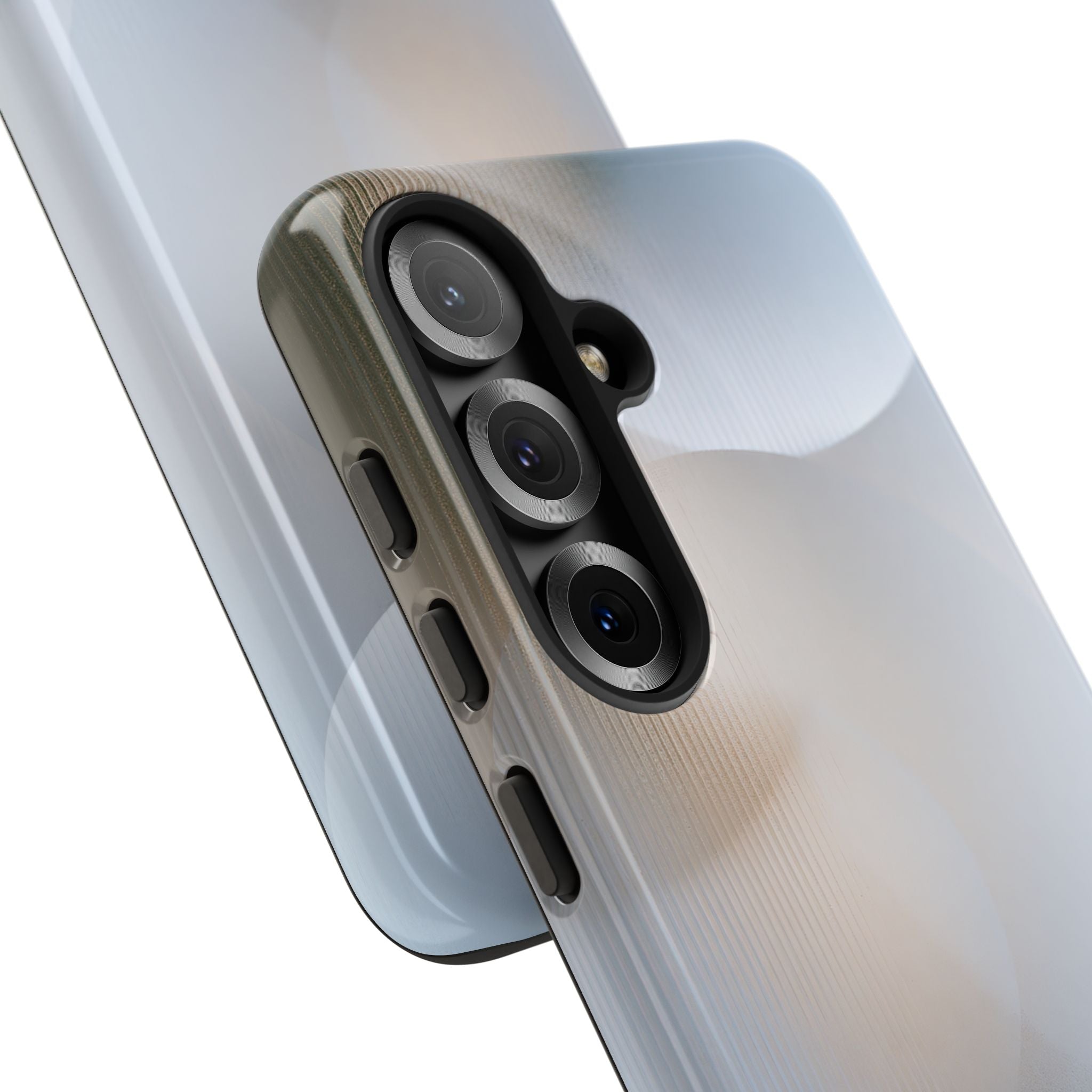 White Tough Phone Case for Samsung - Frosted Ribbed Sphere