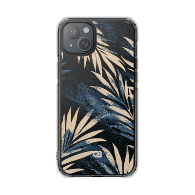 Blue Impact MagSafe Phone Case for iPhone - Midnight Indigo Palm