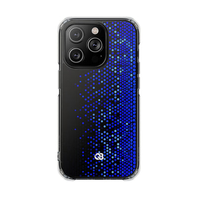 Cobalt Hex Dispersion · Clear Impact Magnetic Phone Case for iPhone · Blue
