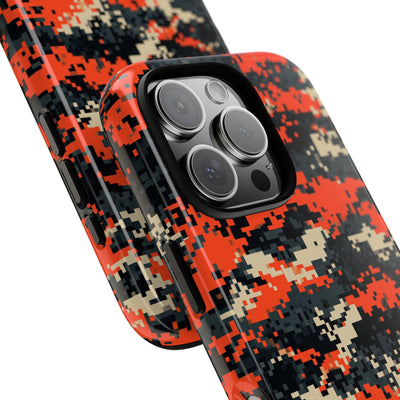Signal Pixel Camo · Tough Phone Case for iPhone · Orange